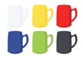 Many coffee cups Multi color White yellow red blue green black Royalty Free Stock Photo