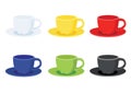 Coffee cup Multi color and Many coffee cups Multi color White yellow red blue green black Royalty Free Stock Photo