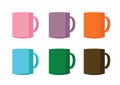 Coffee cup Multi color and many coffee cups Multi color pink purple orange blue green brown Royalty Free Stock Photo