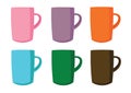 Coffee cup Multi color and many coffee cups Multi color pink purple orange blue green brown Royalty Free Stock Photo