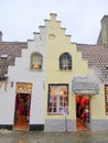 Two small shops in old wonky building Royalty Free Stock Photo