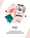 Payment with smartphone icon