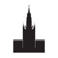 Moscow Kremlin Tower. Isolated black vector icon.