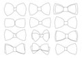 Knot bow line design black and white on white background