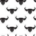 Bull head. Seamless vector illustration.