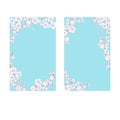 Set of vector colorful banners, greeting and invitation cards with sakura flowers. Royalty Free Stock Photo