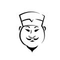 Male oriental Chef mascot illustration logo image Vector