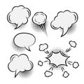Comic text speech bubble pop art style. Cloud talk speech bubble geometric background. Royalty Free Stock Photo
