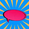 Comic text speech bubble pop art style. Cloud talk speech bubble geometric background. Royalty Free Stock Photo