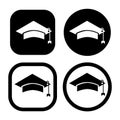 graduate cap symbol. academic vector symbol. graduation hat icon.