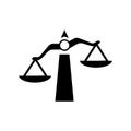 Scales vector icon. symbol of court or justice. lawyer firm logo.