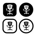 office chair icon or logo. symbol of managerial position. corporate managerial status symbol.