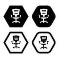 office chair icon or logo. symbol of managerial position. corporate managerial status symbol.