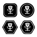 office chair icon or logo. symbol of managerial position. corporate managerial status symbol.