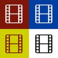 Set of Grunge film strips collection. Old retro cinema movie strip. Video recording. Vector illustration. Royalty Free Stock Photo