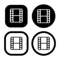 Set of Grunge film strips collection. Old retro cinema movie strip. Video recording. Vector illustration. Royalty Free Stock Photo