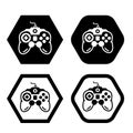 Set of Game controller icon design. PS Stick symbol. Royalty Free Stock Photo