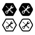 set of Tools, equipment, mechanical, Gear, wrench and screwdriver symbol icon vector Illustration Royalty Free Stock Photo