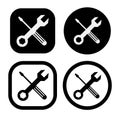 set of Tools, equipment, mechanical, Gear, wrench and screwdriver symbol icon missile symbol sign vector Illustration Royalty Free Stock Photo