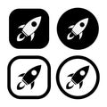 Set of rocket launch icon, shuttle space symbol startup icon missile symbol sign vector Illustration Logo Template Royalty Free Stock Photo