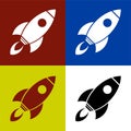 Set of rocket launch icon, shuttle space symbol startup icon missile symbol sign vector Illustration Logo Template Royalty Free Stock Photo