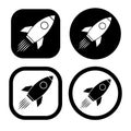 Set of rocket launch icon, shuttle space symbol startup icon missile symbol sign vector Illustration Logo Template Royalty Free Stock Photo