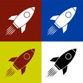 Set of rocket launch icon, shuttle space symbol startup icon missile symbol sign vector Illustration Logo Template Royalty Free Stock Photo