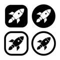 Set of rocket launch icon, shuttle space symbol startup icon missile symbol sign vector Illustration Logo Template Royalty Free Stock Photo