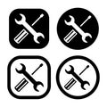 Set of tool icon, wrench and screwdriver, service symbol sign vector Illustration Logo Template Royalty Free Stock Photo