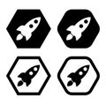 Set of rocket launch icon, shuttle space symbol startup icon missile symbol sign vector Illustration Logo Template Royalty Free Stock Photo