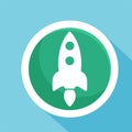 rocket launch icon, shuttle space symbol startup icon missile symbol sign vector Illustration Logo Template Royalty Free Stock Photo