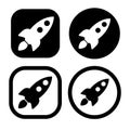 Set of rocket launch icon, shuttle space symbol startup icon missile symbol sign vector Illustration Logo Template Royalty Free Stock Photo