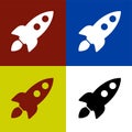 Set of rocket launch icon, shuttle space symbol startup icon missile symbol sign vector Illustration Logo Template Royalty Free Stock Photo