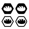 set of bun, brioche icon sign symbol vector illustration Isolated template.
