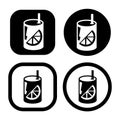 Set of lemonade, orange juice in a glass flat icon sign symbol vector illustration Isolated template. Royalty Free Stock Photo