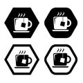 Set of Hot tea in a glass flat icon sign symbol vector illustration Isolated template. Royalty Free Stock Photo
