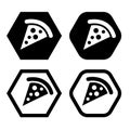 Set of a slice of pizza flat icon vector illustration symbol Isolated template.