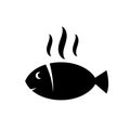 Hot grilled fish flat icon vector illustration symbol Isolated template. Royalty Free Stock Photo