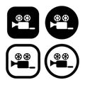 Set of Camera recorder logo flat icon vector illustration symbol Isolated template. Royalty Free Stock Photo