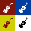 Set of Violin symbol logo flat icon vector illustration logo Isolated template.