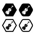 Set of Violin symbol logo flat icon vector illustration logo Isolated template.