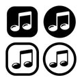 Set of Musical notes symbol logo flat icon vector illustration logo Isolated template. Royalty Free Stock Photo