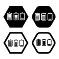 Set of Level power Battery charge logo icon vector illustration logo Isolated template.