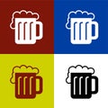 A glass of beer with fresh foam for pub design, such as a logo or icon. Royalty Free Stock Photo