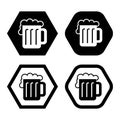A glass of beer with fresh foam for pub design, such as a logo or icon. Royalty Free Stock Photo