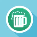 A glass of beer with fresh foam for pub design, such as a logo or icon. Royalty Free Stock Photo