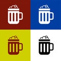 A glass of beer with fresh foam for pub design, such as a logo or icon. Royalty Free Stock Photo