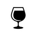 Water in a glass flat icon. champagne in a glass vector illustration. wine Glass icon. Beverage icon.