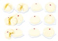 steamed buns with creamy bun and chinese cuisine on white background