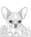 The Cutest Dog with big eyes Coloring Pages for dog lovers Royalty Free Stock Photo